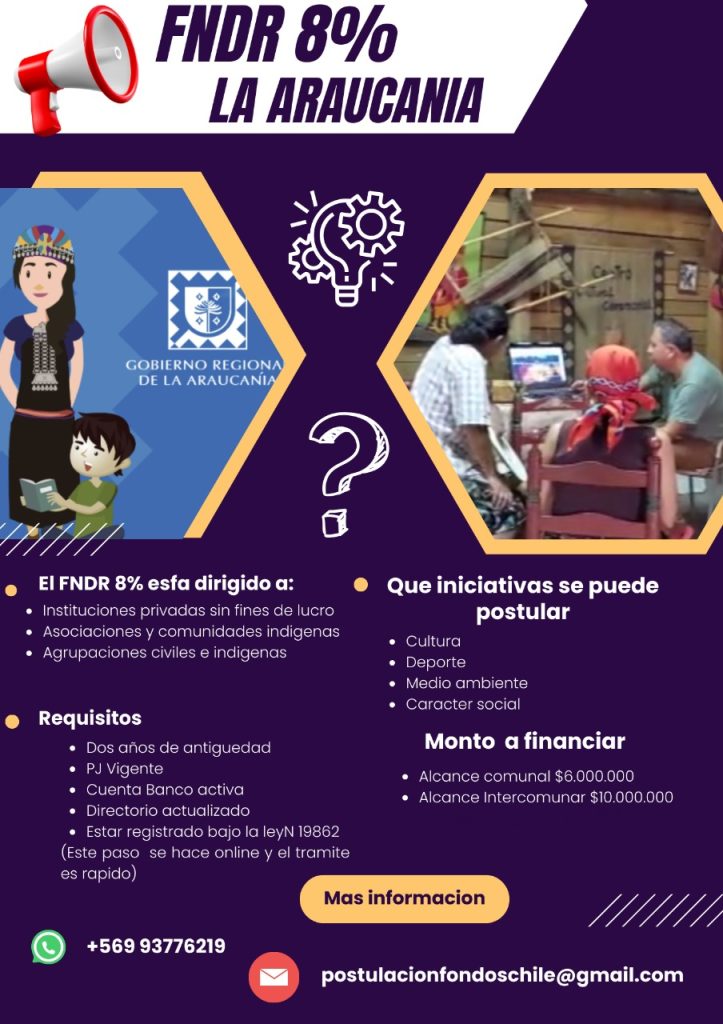 ¿qué es el 8% fndr fondo indígena?